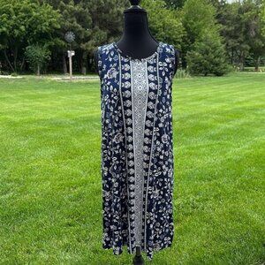 Maurices Navy and White Floral Midi Dress